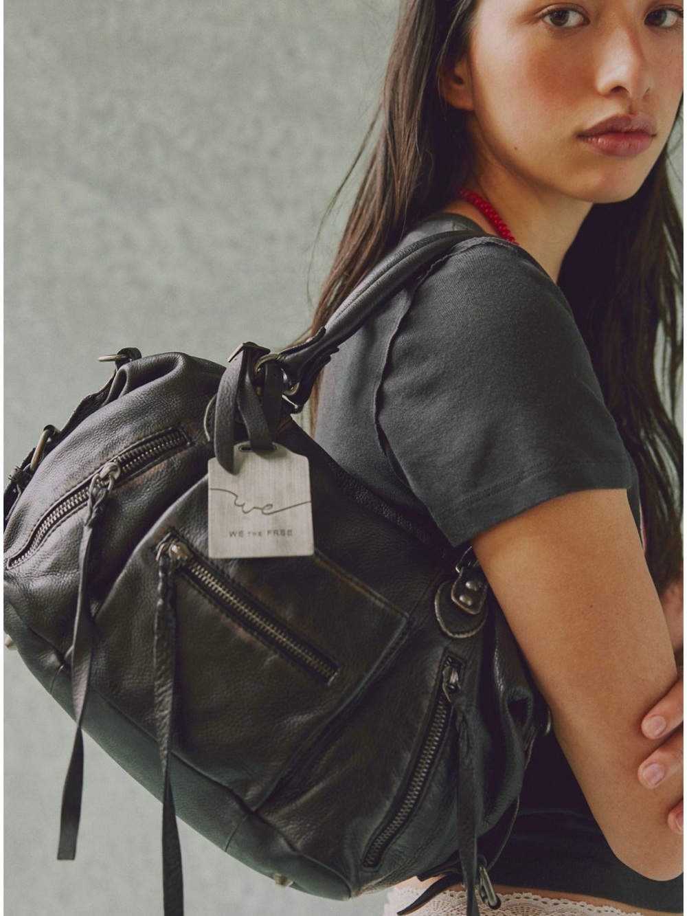 Free People We the Free Baby Emerson Tote Bag, Black NEW NWT - Picture 1 of 7
